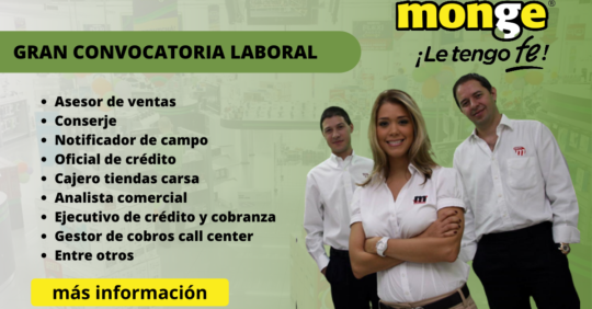 CONVOCATORIA DE TRABAJO EN GRUPO MONGE